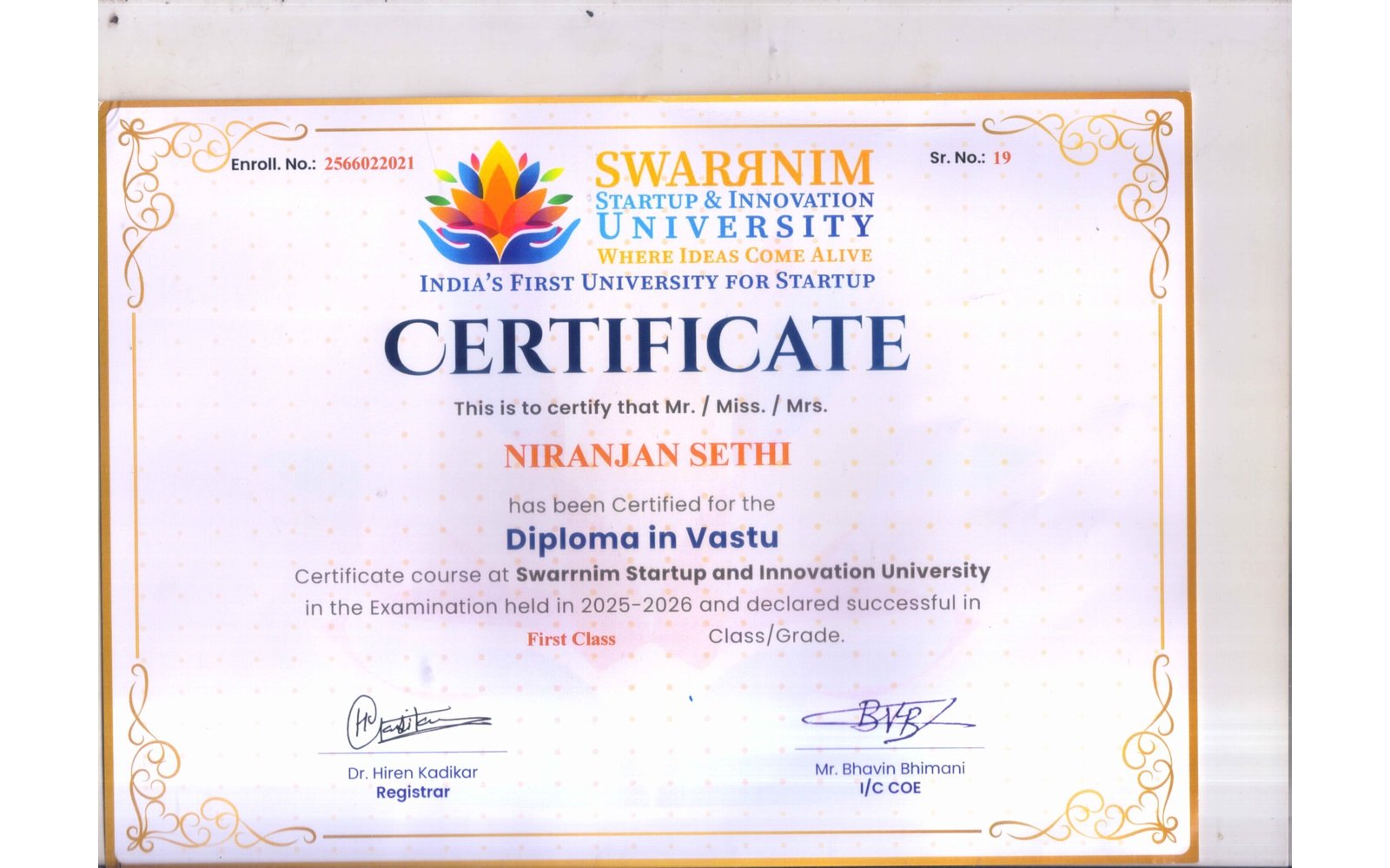 Diploma in Vastu – Certificate